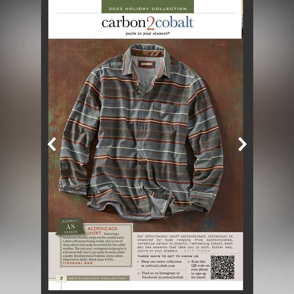 Carbon2Cobalt Men’s Adirondack Button down shirt size XL